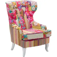 Topeshop MOLDE - Chesterfield fauteuil - Fuchsiapaars - Polyester