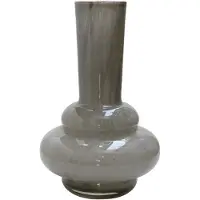 Vase the World Vaas Bolombo Elite | Grijs | Mond geblazen glas | Uniek design | Dik zwaar glas | Ø20 x H36 cm