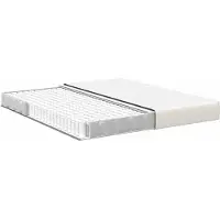 vidaXL Bedmatras met matras Crème 180 x 200 cm Stof