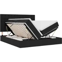 vidaXL LED opbergbed met matras Zwart 200 x 200 cm Stof
