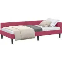 vidaXL Hoek Bed Frame met hoofdeinde Wijnrood 90 cm x 190 cm Fluweel