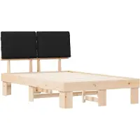 vidaXL Bedframe met Gevoerde Hoofdbord Zwart 120 x 190 cm