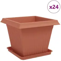 vidaXL Plantenpotten 24 st Baksteenrood Kunststof