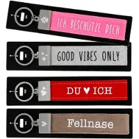 Depesche sleutelhanger vilt Darling blauw glitter modern.