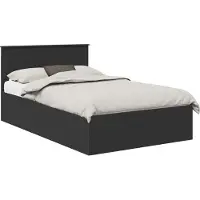vidaXL Bedframe met hoofdeinde Zwart 120 x 190 cm Bewerkt hout