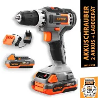 FUXTEC 20V Akkuschrauber FX-E1BS20 SET mit 2 x Akku 2Ah, 1 x Ladegerät 1A
