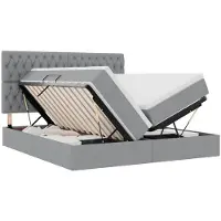 vidaXL LED opbergbed met matras Lichtgrijs 180 x 200 cm Stof