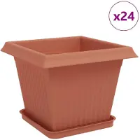 vidaXL Plantenpotten 24 st Baksteenrood Kunststof