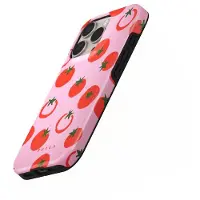 Burga MagSafe Hoes - - iPhone 16 Pro - Tomatenpatroon - Dubbele laag PC+TPU - Roze