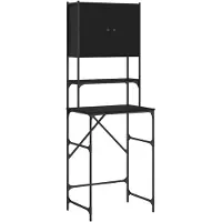 vidaXL Wasmachinekast, zwart, 68x48,5x194 cm