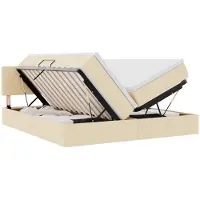 vidaXL LED opbergbed met matras Crème 180 x 200 cm Stof