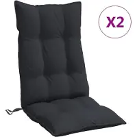 vidaXL Stoelkussens 2 st hoge rug oxford stof zwart