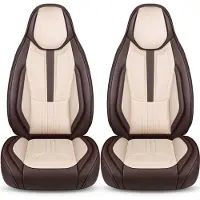 BREMER SITZBEZÜGE Premium Camper stoelhoezen voor Bürstner Lyseo M Harmony Line WDS8 in Bruin/Beige (2 losse stoelen)