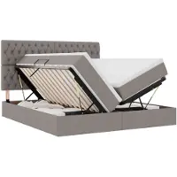 vidaXL LED opbergbed met matras Taupe 180 x 200 cm Stof
