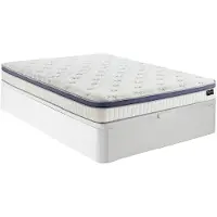 Vente-unique Set 140 x 190 cm witte opbergbedbodem + hybride matras 7-zone pocketvering en traagschuim dikte 25 cm - MALAO van PALACIO