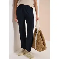 Cecil Dames Slim Legs broek in Loose Fit met structuur - Blauw - XL