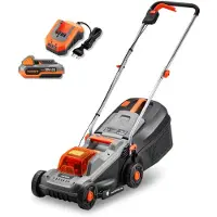 FUXTEC 20V accu-grasmaaier FX-E1RM20ECO-SET - Werkbreedte: 30 cm | Gewicht: 9,6 kg | Opvangzak: 30 liter | Snijhoogte: 3-7 cm | Geschikt voor gazons tot 400 m² | Inclusief accu en oplader
