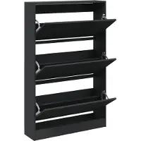 vidaXL Schoenenkast 80x21x125,5 cm bewerkt hout zwart
