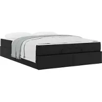 vidaXL bedframe met matras, overig, 2 stuks, zwart, PVC