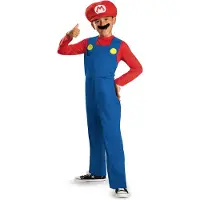 Jakks pacific Super Mario Elevated Fancy Dress Costume Blauw 7-8 Years Kinderen