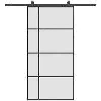 vidaXL Schuifdeur met beslag, zwart, 102,5 x 205 cm, veiligheidsglas