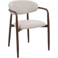Giga Meubel Eetkamerstoel Alexia met Armleuning Beige/Walnoot