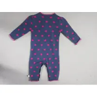 Noukie'S combi 6 maand 68 , blauw met fuchia stippen gebreid