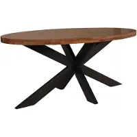 Lizzely Garden & Living Eettafel ovaal mangohout 160cm James bruin ovale industriële tafel duurzaam mango eetkamertafel