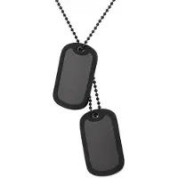 Mendes Dogtag kettinghanger edelstaal Zwart