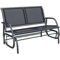 STILVORA Tuin Schommelbank 120 X 70 X 85 Cm - Schommel Functie Voor 2 Personen - Voor Tuin En Terras - Metaal - Zwart