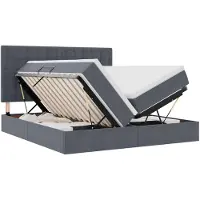 vidaXL LED opbergbed met matras Donkergrijs 180 x 200 cm Fluweel