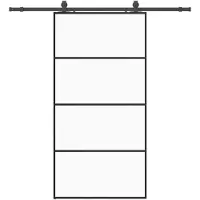 vidaXL Schuifdeur met beslag, zwart, 102,5 x 205 cm, veiligheidsglas