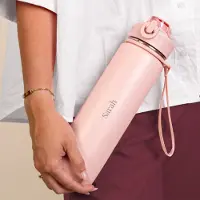 Yoursurprise Gepersonaliseerde Bloom Waterfles - Stainless Steel - Soft Pink