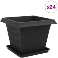 vidaXL Plantenpotten 24 st Zwart Kunststof