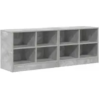 vidaXL Bedkast met plank 2 st Betongrijs 66 x 33 x 48 cm Bewerkt hout