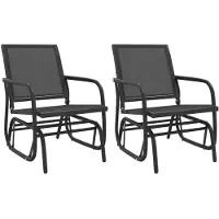 vidaXL Schuifstoelen voor tuin 2 st 61x76x87 cm textileen staal zwart