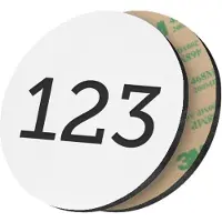 Combicraft ronde nummerplaatjes van acrylaat wit 25 mm met tape - 1 t/m 50