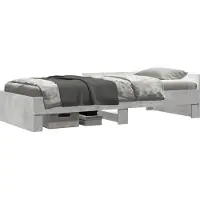 vidaXL Bedframe met Hoofdbord Betongrijs 80 x 200 cm Bewerkt hout