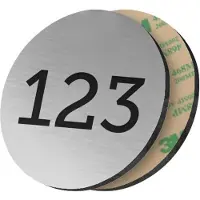 Combicraft ronde nummerplaatjes van acrylaat zilverkleurig 25 mm met tape - 1 t/m 50