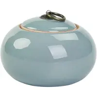 LONGZIMING -Keramische Teedose - Theebus - Voorraadpot - Luchtdichte Sluiting - Retro Vintage Design - Keramiek - Gladder Oppervlak - Beschermt Aroma En Smaak - 1 Stuk