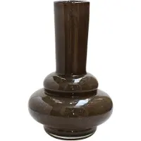 Vase the World Vaas Bolombo Elite | Donker bruin | Mond geblazen glas | Uniek design | Dik zwaar glas | Ø20 x H36 cm