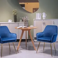 STILVORA Eetkamerstoel, set van 2 met armleuningen, gestoffeerde stoel met vergulde metalen poten, keukenstoel van stof, geschikt voor woonkamer, keuken en ontvangstkamer