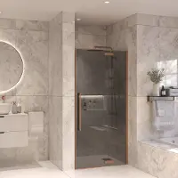 Sanivo Nisdeur Set Vigo Rookglas 90x200 Geborsteld Brons