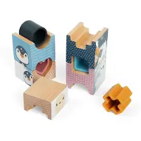 Bigjigs Puzzel toren - Arctica - Hout & silicone - 24x 5.5x5.5cm - 9st.