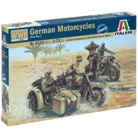 Italeri Modelbouwpakket Diorama - 6121 Duitse Militaire Motorfietsen WWII - 4 Motorfietsen en 16 Figuren Plastic - 1:72 - Modelbouw