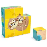 Hape houten dieren puzzel blokken - educatief speelgoed dierenrijk.