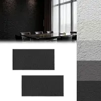 NaiZy 3D Muurpaneel Steenlook 120x60x5 cm, 2 Stuks PU Zelfklevende Wandbekleding, Waterdicht Steenpaneel voor Keuken, Badkamer & Woonkamer, Type B - Diepzwart -