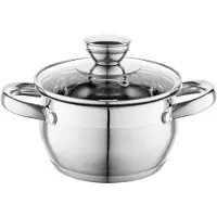 Florina Topf INDUKTION, inductiekookplaatgeschikt, roestvrijstalen soeppan met deksel, merk OLIVER, inhoud 1,3 liter