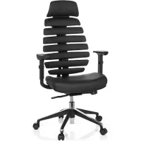 Hjh OFFICE ERGO LINE II PRO | Leer - Professionele bureaustoel Zwart