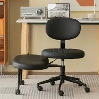 STILVORA Bureaustoel – Ergonomisch Zonder Armleuningen – 360 Graden Draaibaar met Voetensteun – Voor Thuiswerkplek – Zwart